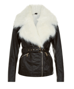 Black Faux Fur Leather Jacket