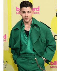 Billboard Music Awards 2021 Nick Jonas Green Peacoat
