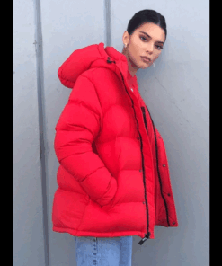Kendall Jenner Red Puffer Jacket