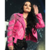 WWE Paige AEW Dynamite Saraya Pink Leather Jacket