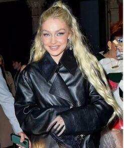 Gigi Hadid Met Gala Leather Coat