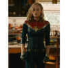 Brie Larson The Marvels 2023 Leather Blue Jacket