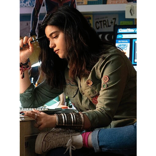 Kamala Khan The Marvels 2023 Iman Vellani Green Denim Jacket