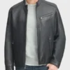 Adam Black Real Leather Jacket