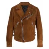 Men's Brown Genuine Suede Moto Jacket