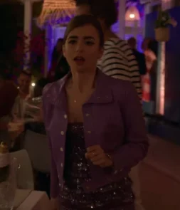Emily In Paris S02 Lily Collins Purple Jacket