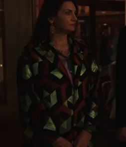 Emily In Paris S03 Laurence Gormezano Geometric Jacquard Coat
