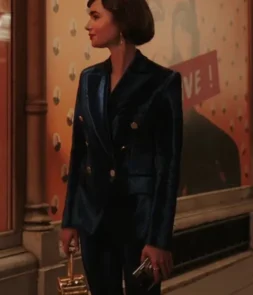 Emily In Paris Season 3 Lily Collins Velvet Suit