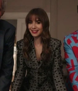 Emily in Paris Season 3 Lily Collins Black & Grey Blazer