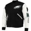Philadelphia Eagles Black & White Varsity Jacket