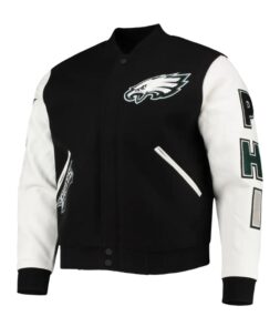 Philadelphia Eagles Black & White Varsity Jacket