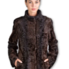 Brown Broadtail Lamb Fur Coat Angelique