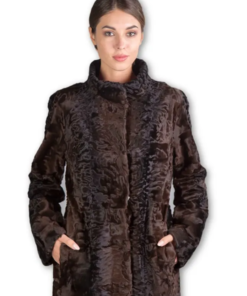 Brown Broadtail Lamb Fur Coat Angelique