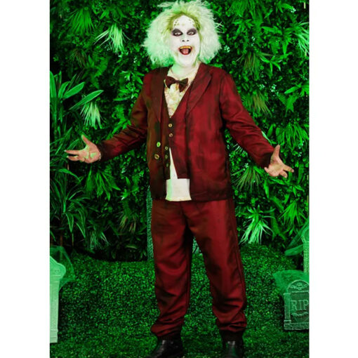 Beetlejuice Wedding Halloween Maroon Suit