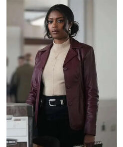 High Potential Daphne Purple Leather Blazer