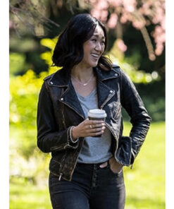 Danni Wang Sight Distressed Leather Jacket