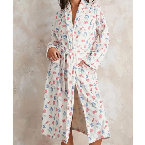 Fruit Blue Print Bathrobe