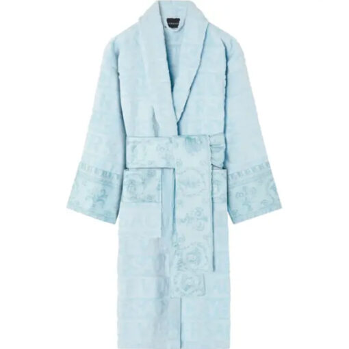 Graphic Print Silk Versace Bathrobe