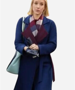 Jessy Schram Mystic Christmas Blue Trench Coat