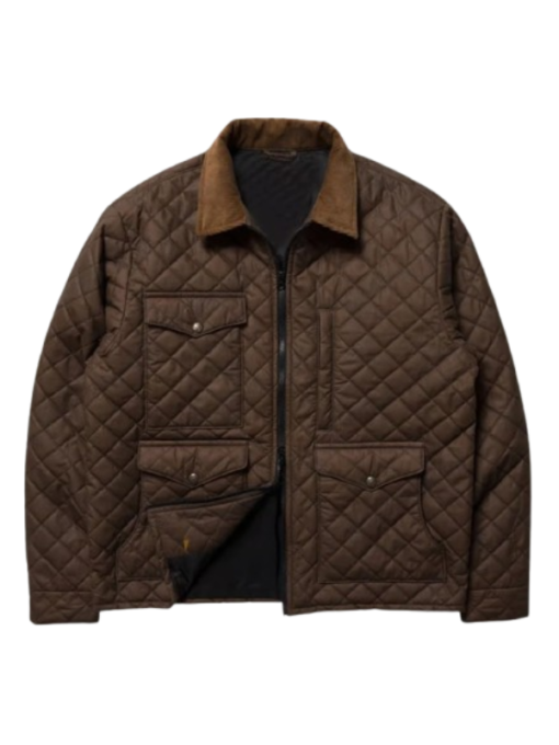 john dutton brown quilted jacket