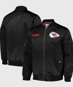 Kansas City Chiefs Team Leader Satin Bomber Jacket