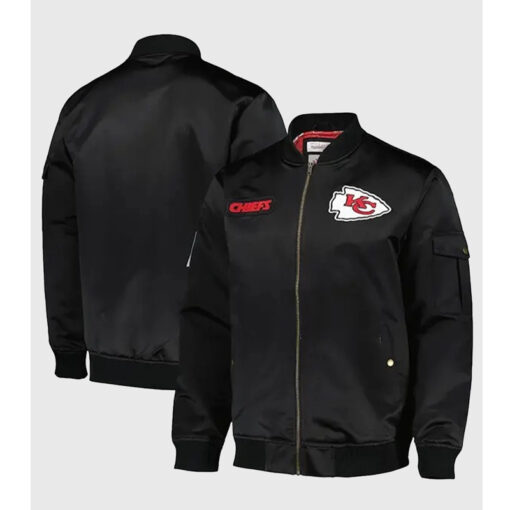 Kansas City Chiefs Team Leader Satin Bomber Jacket