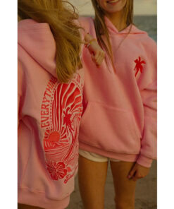 Pink Palm Puff Hoodie