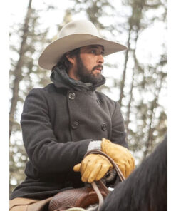 Ryan Bingham Yellowstone Gray Wool Pea Coat