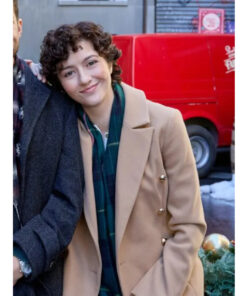 The 5-Year Christmas Party Katie Findlay Beige Coat