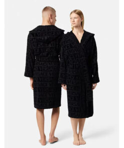 Unisex Black Versace Robe