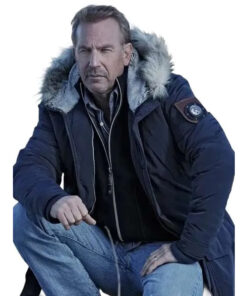 Yellowstone John Dutton Blue Parka Hooded Jacket