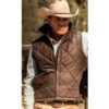 Yellowstone Kevin Costner Brown Quilted Vest