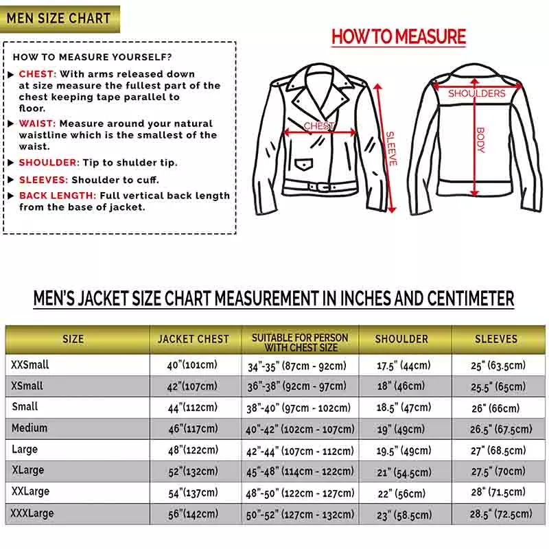 men size chart