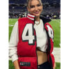 49ers Kristin Juszczyk Red Puffer Vest