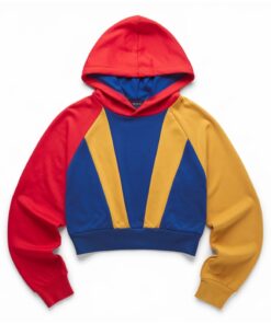 Womens Colorblock Cropped Hoodie