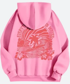 Pink Palm Puff Hoodie