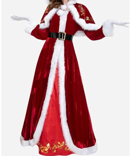 Santa Claus Christmas Red Trench Coat