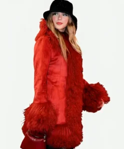 Taylor Swift Chiefs Game Red Fur Coat