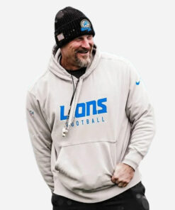 Dan Campbell Lions Grey Pullover Hoodie