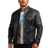 David Distressed Leather Motorcycle Jacket