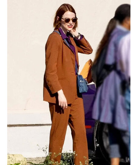 Emma Stone Kinds Of Kindness Brown Suit