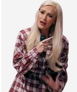 Gwen Stefani The Voice Plaid Belted Shirt Dress