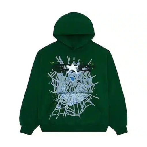 Hunter Green Sp5der Web Hoodie