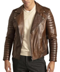 Luca Vintage Brown Brando Biker Jacket