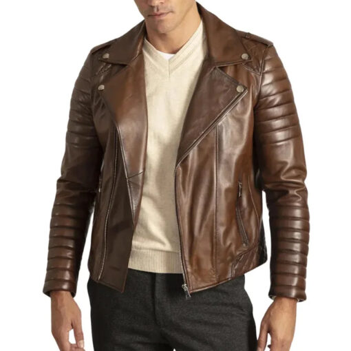 Luca Vintage Brown Brando Biker Jacket