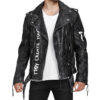 Mens Black Leather Biker Jacket