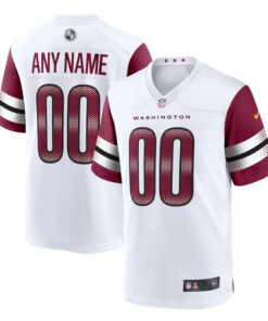 Men's Nike White Commanders Custom Player Game Jersey