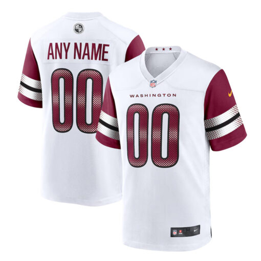 Men's Nike White Commanders Custom Player Game Jersey