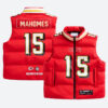 Patrick Mahomes Kansas City Chiefs Off Season Red Puffer Vest