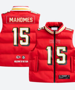 Patrick Mahomes Kansas City Chiefs Off Season Red Puffer Vest